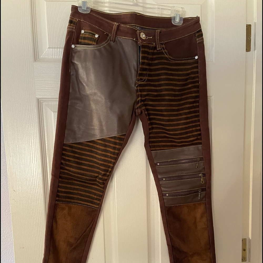 Faux suede pants